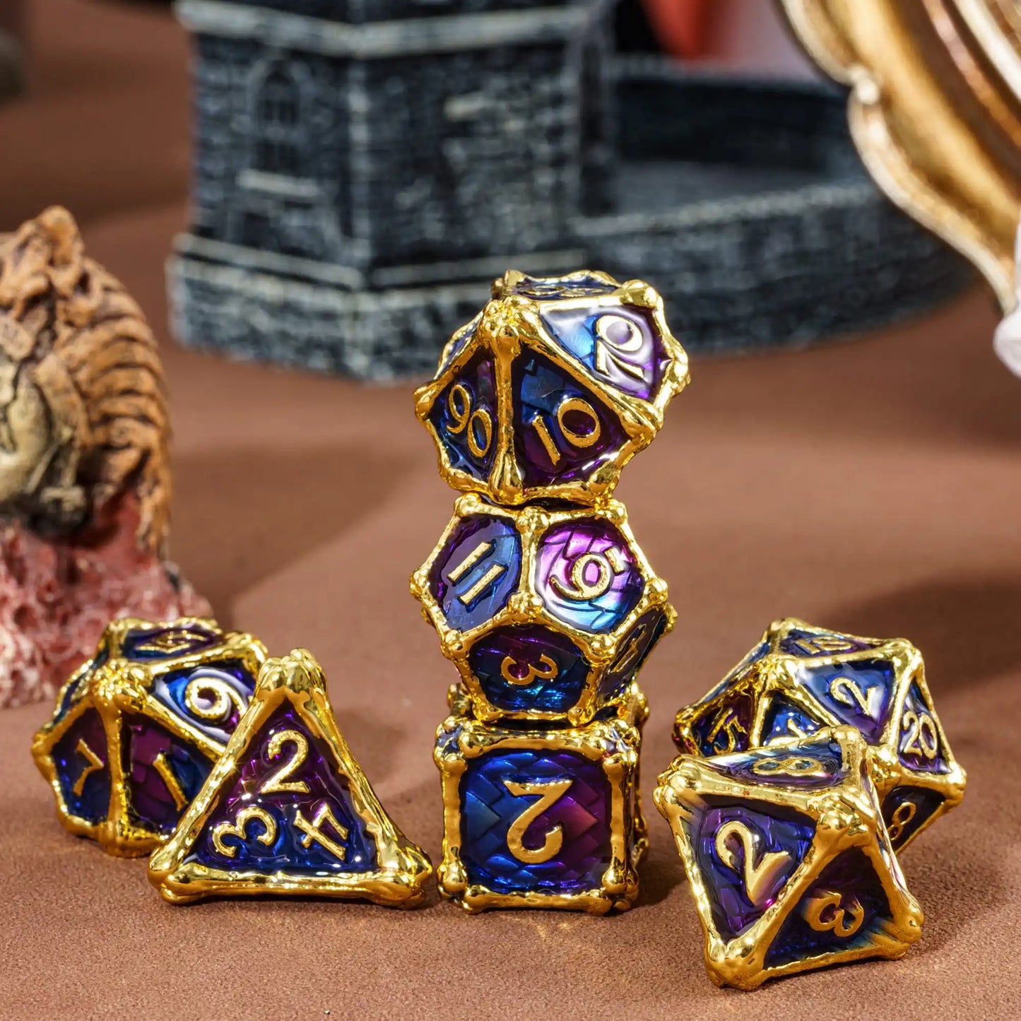 Metal Dragon Bone Dice Set