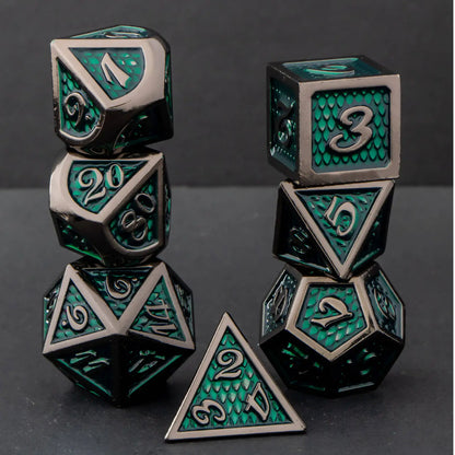 Metal Dragon Scale Dice Set - What The Funk