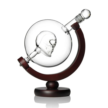 Skull Decanter with Lead-free Carafe Exquisite Wood-stand - What The Funk