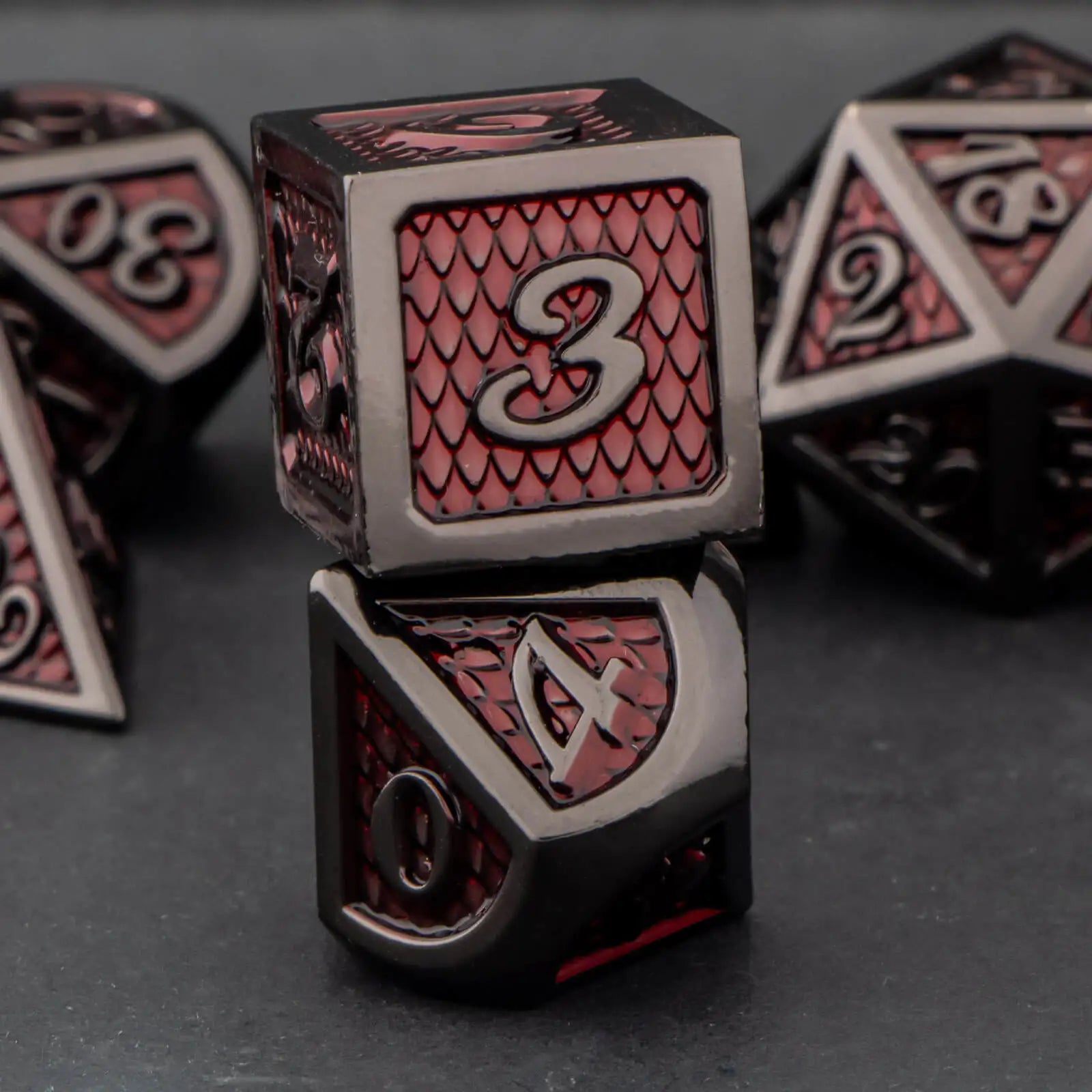 Metal Dragon Scale Dice Set - What The Funk