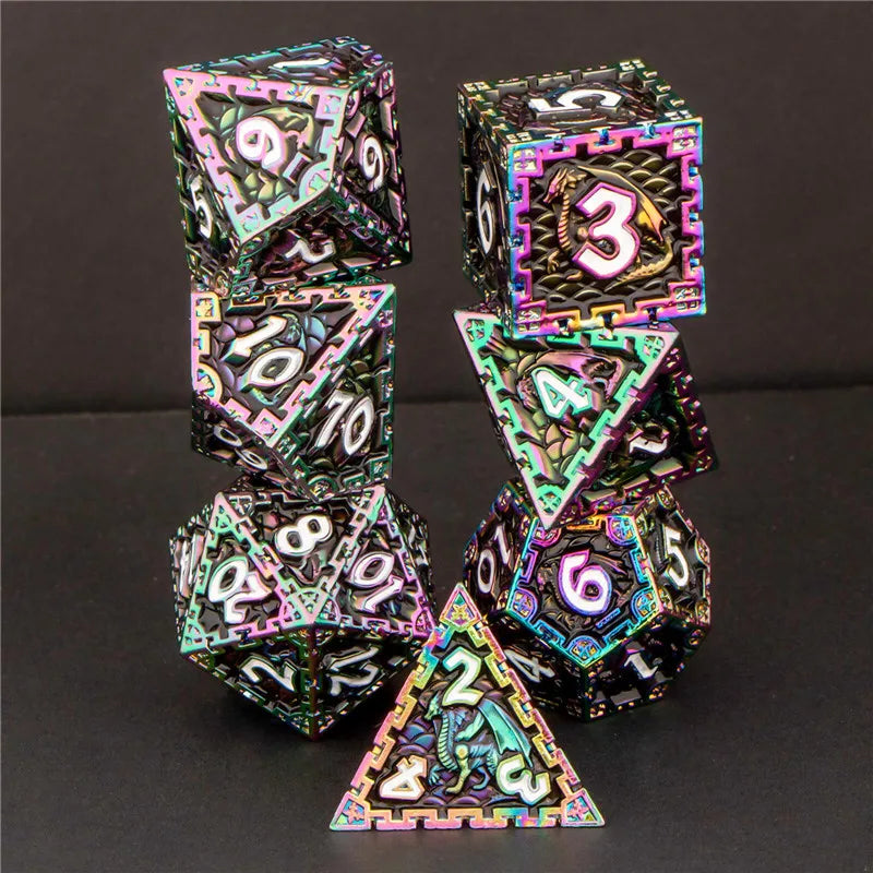 Metal Dragon Emblem Scale Dice Set - What The Funk