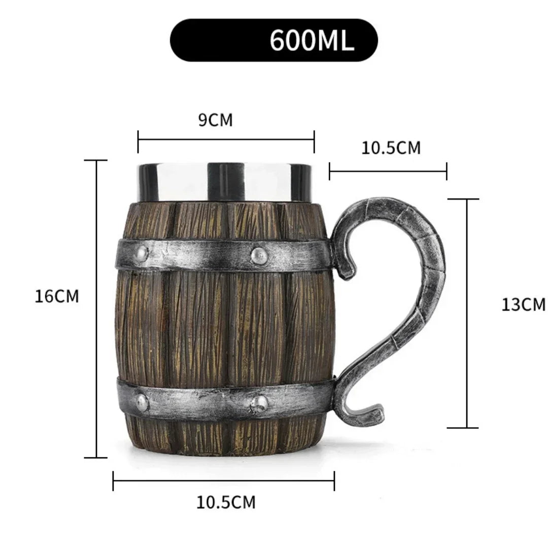 Viking Wood Style Beer Mug - What The Funk