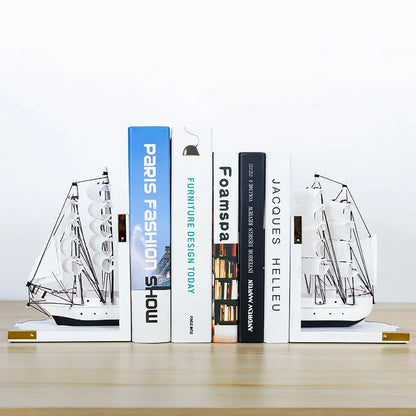 Wooden Sailboat Ship Bookend - What The Funk