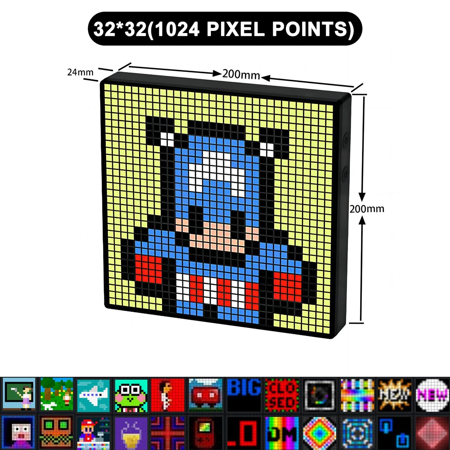 LED Pixel Display Picture Frame Decor - What The Funk