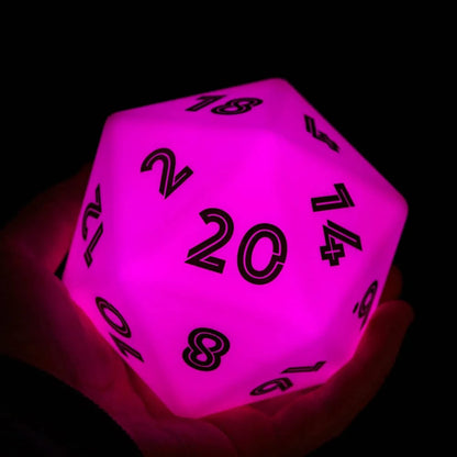 USB Rechargeable Dice Giant 20 Sided LED Lamp - What The Funk