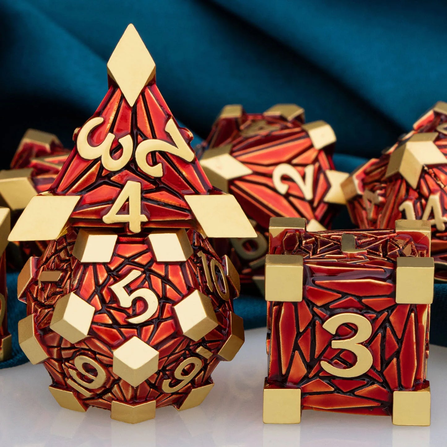 Metal Unique Borders Dice Set - What The Funk