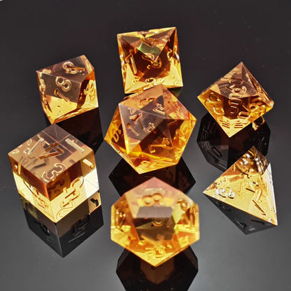 Sharp Edge Crystal Clear (Unpainted) Dice Set - What The Funk