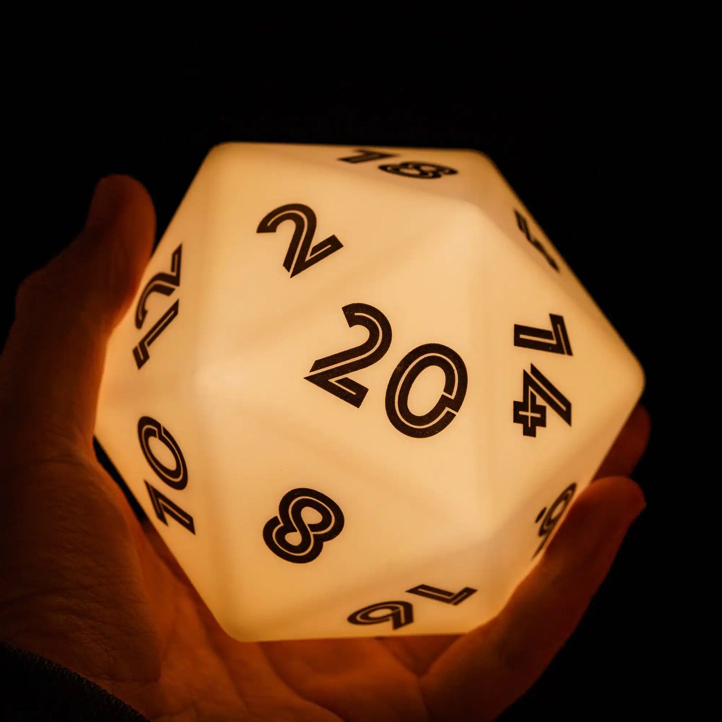 USB Rechargeable Dice Giant 20 Sided LED Lamp - What The Funk