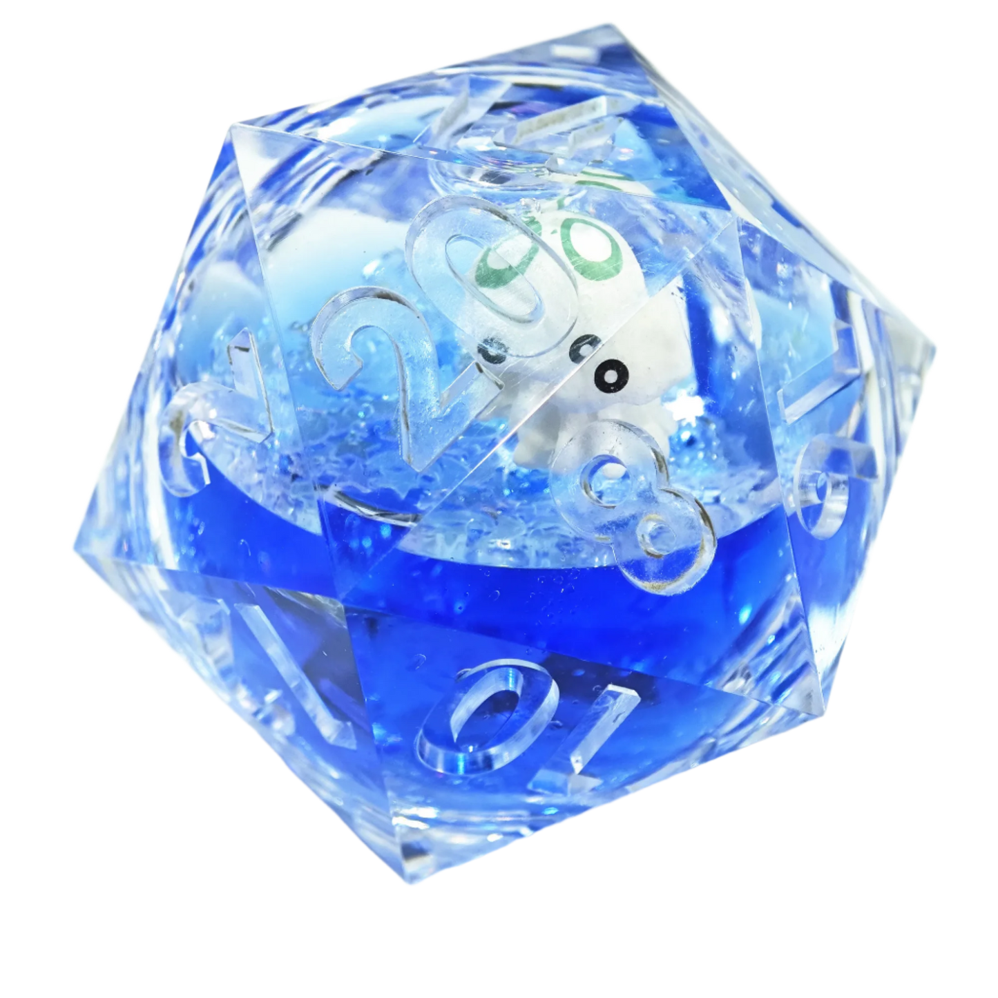 D20 Liquid Cord Floating Animal 50mm Dice - What The Funk