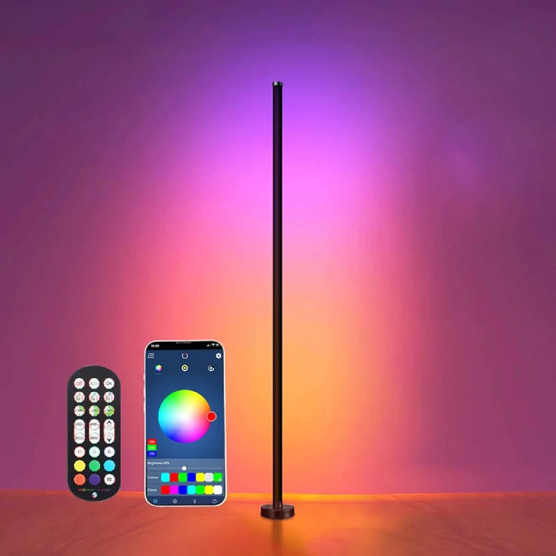 RGB LED Corner Floor Lamp With Remote Control and App - What The Funk