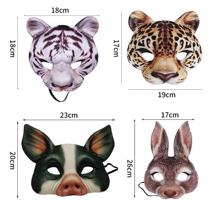 Flat Animal Half Mask Print