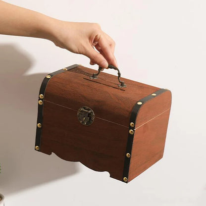 Wooden Treasure Chest Piggy Bank - What The Funk