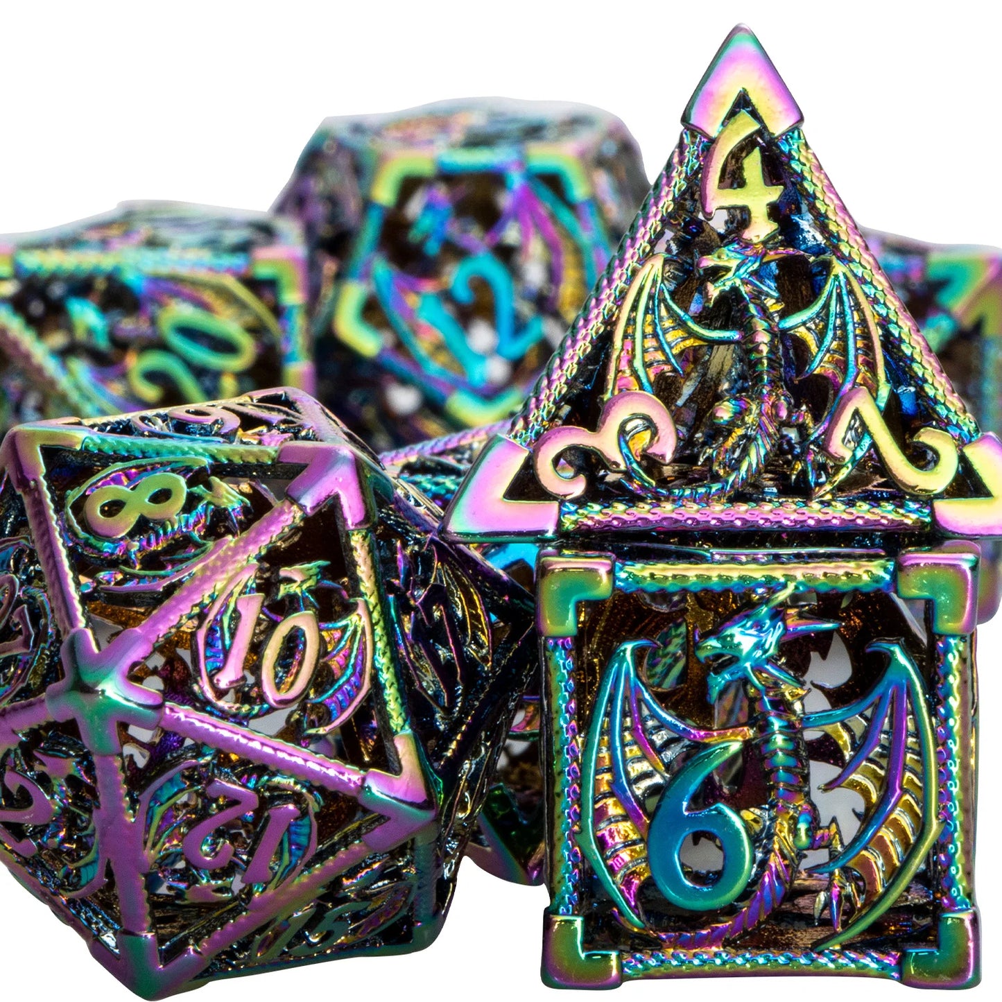 Metal Angels, Witches, & Dragons Dice Hollow Dice Set - What The Funk