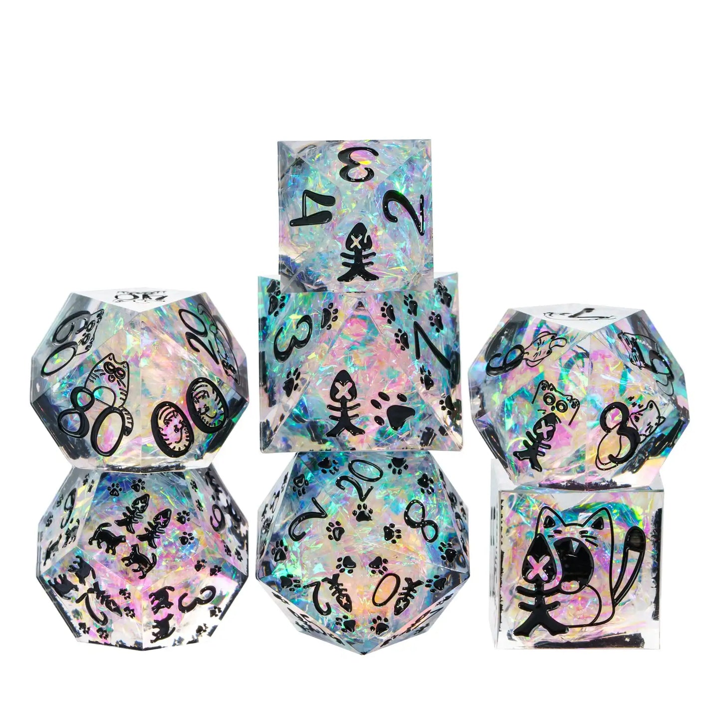 Sharp Edge Cute Cat Dice Set