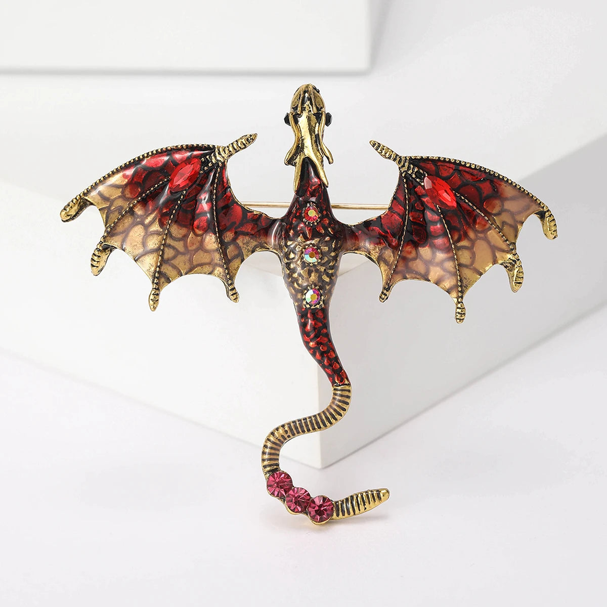 Enamel Flying Dragon Brooches - What The Funk