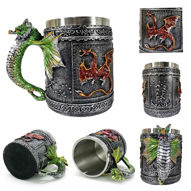 Crafted Medieval Roaring Dragon Beer Tankard - What The Funk