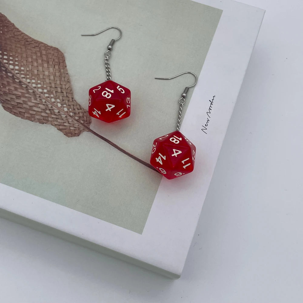 D20 Dice Love Heart Drop Earrings - What The Funk