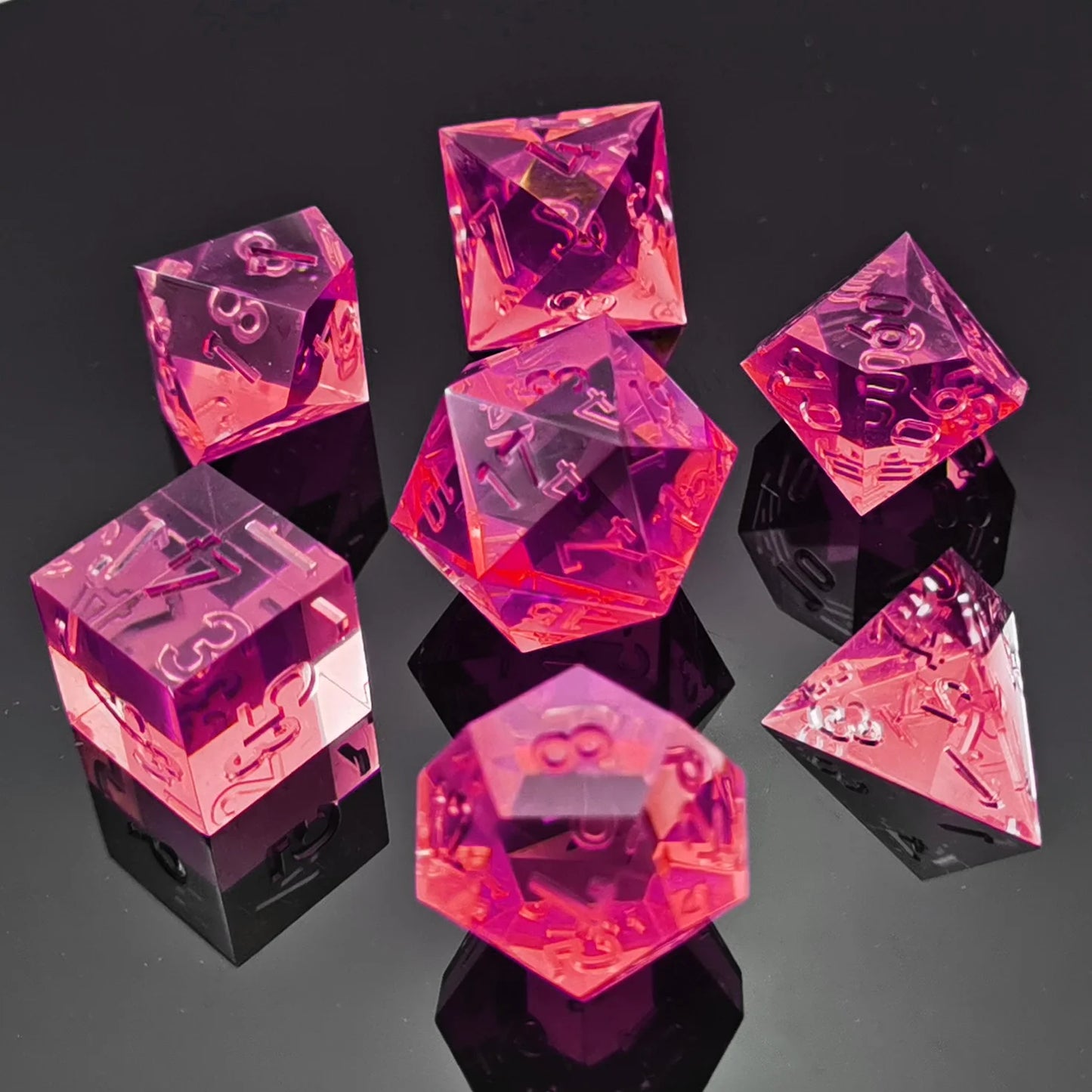 Sharp Edge Crystal Clear (Unpainted) Dice Set - What The Funk