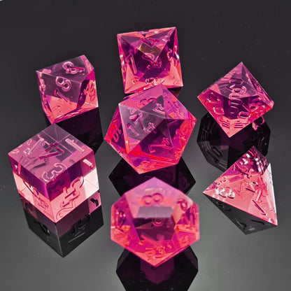 Sharp Edge Crystal Clear (Unpainted) Dice Set - What The Funk