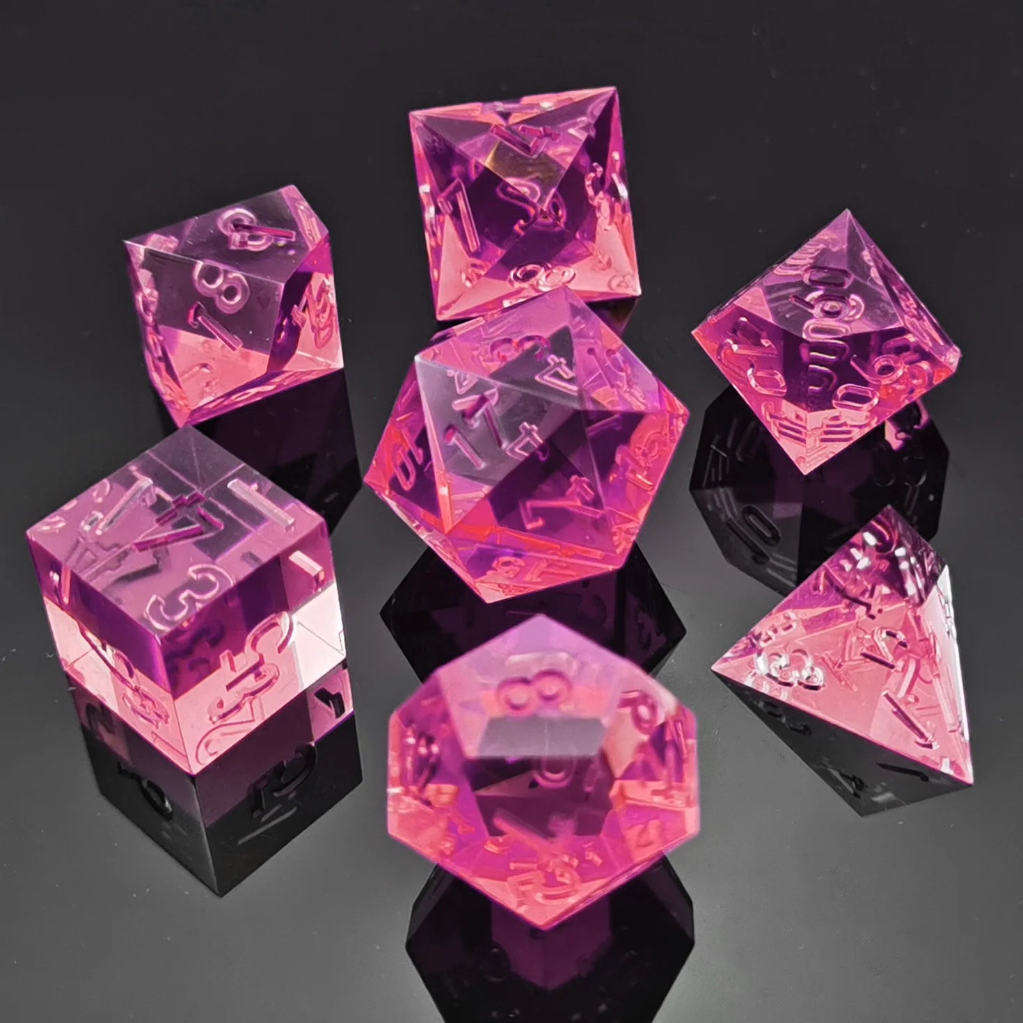 Sharp Edge Crystal Clear (Unpainted) Dice Set - What The Funk