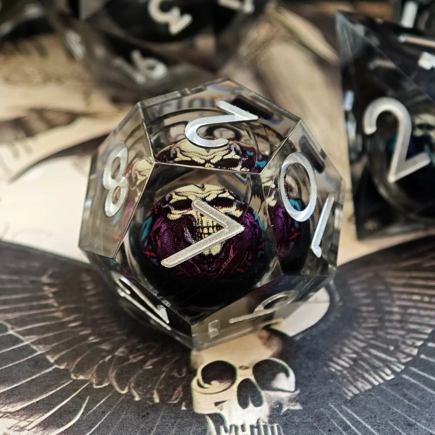 Sharp Edge Skull Liquid Core Dice Set - What The Funk