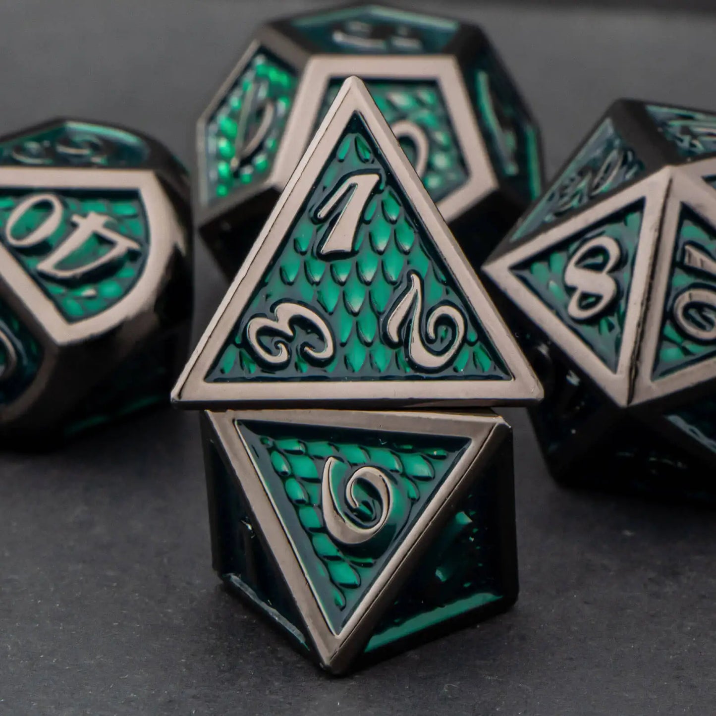 Metal Dragon Scale Dice Set - What The Funk