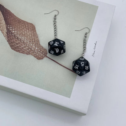 D20 Dice Love Heart Drop Earrings - What The Funk