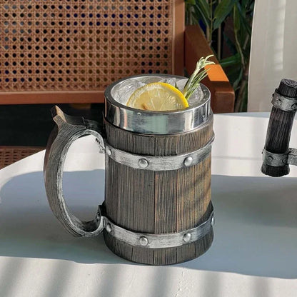 Viking Wood Style Beer Mug - What The Funk