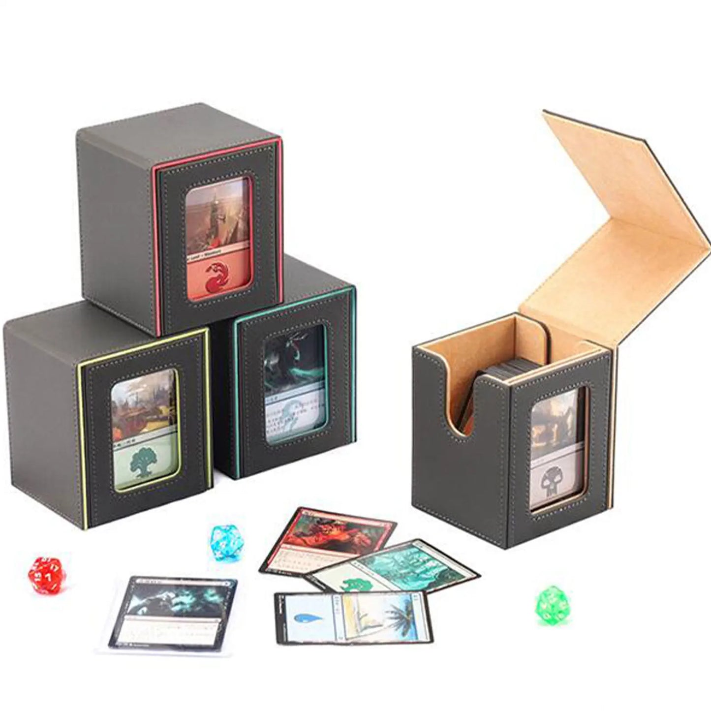 Trading Card Deck Box Magnetic Closure Protection Transparent Window Design - What The Funk