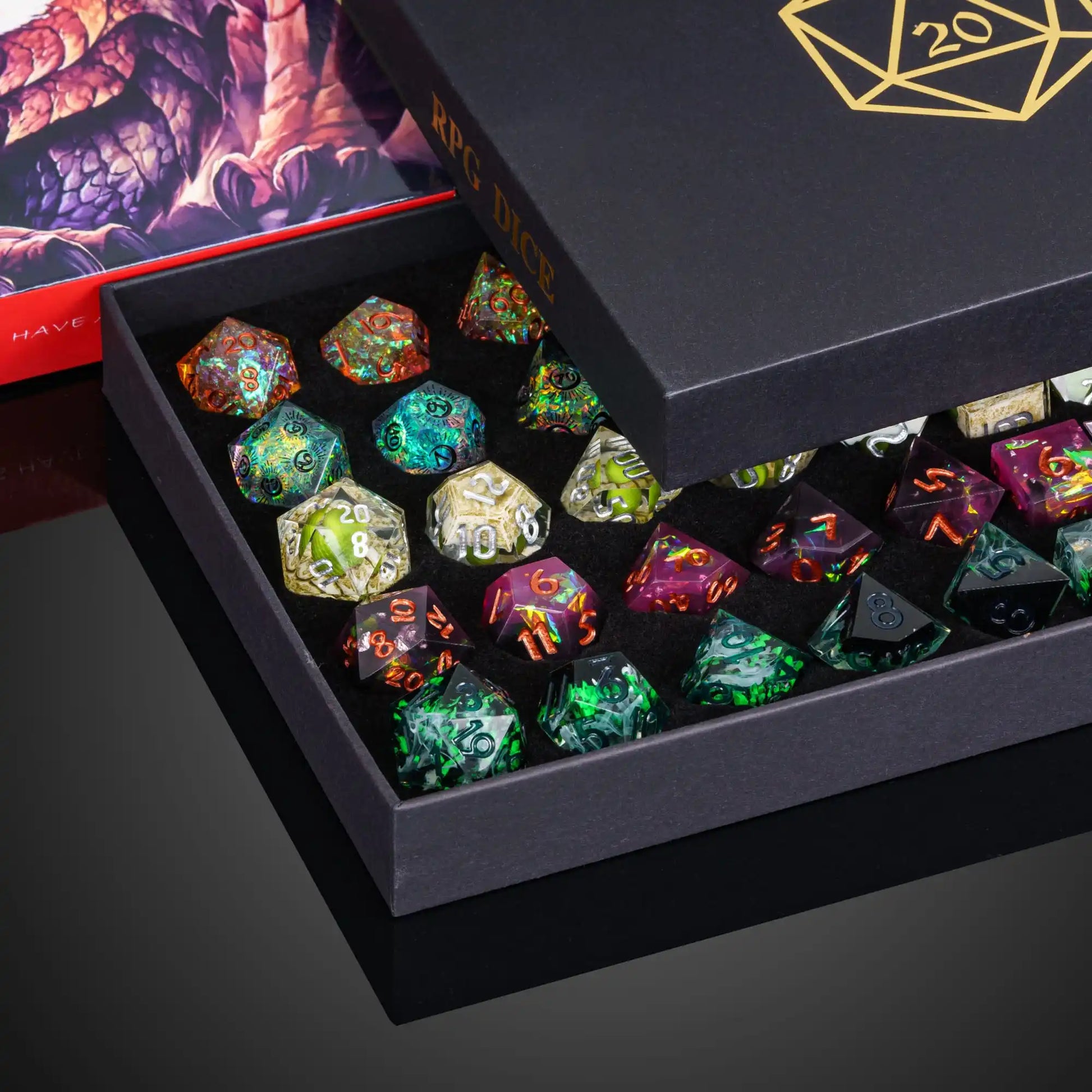 Random Sharp Edge Dice Sets Box (5Sets/35Pcs) - What The Funk