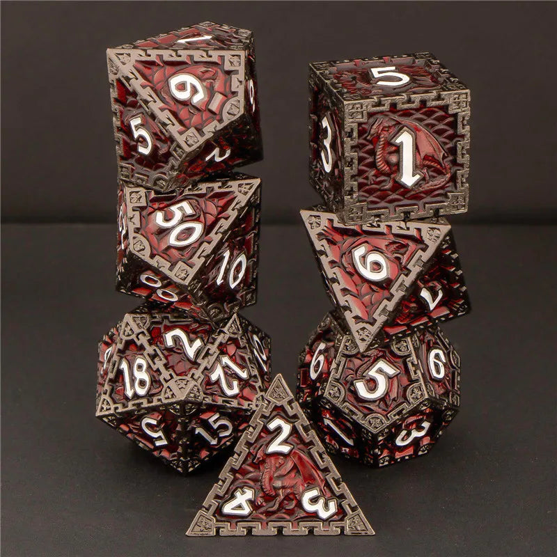 Metal Dragon Emblem Scale Dice Set - What The Funk