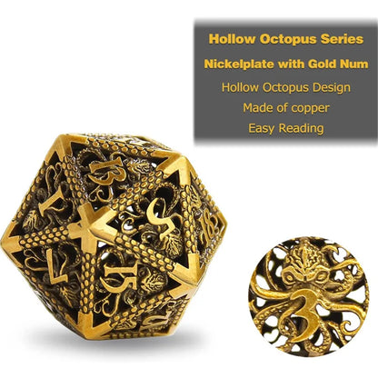 Hollow Metal Octopus Dice Set - What The Funk