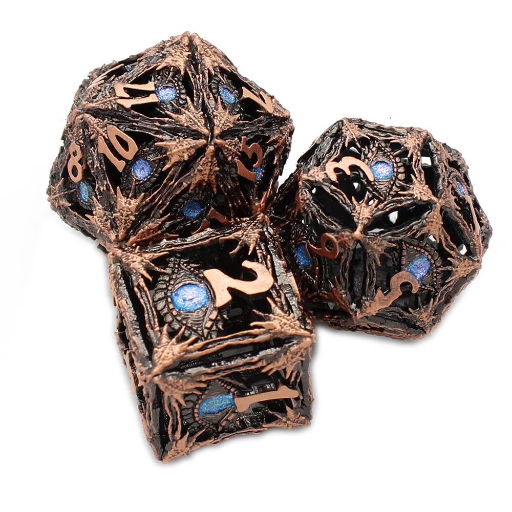 Hollow Metal Dragon Eye Dice Set - What The Funk