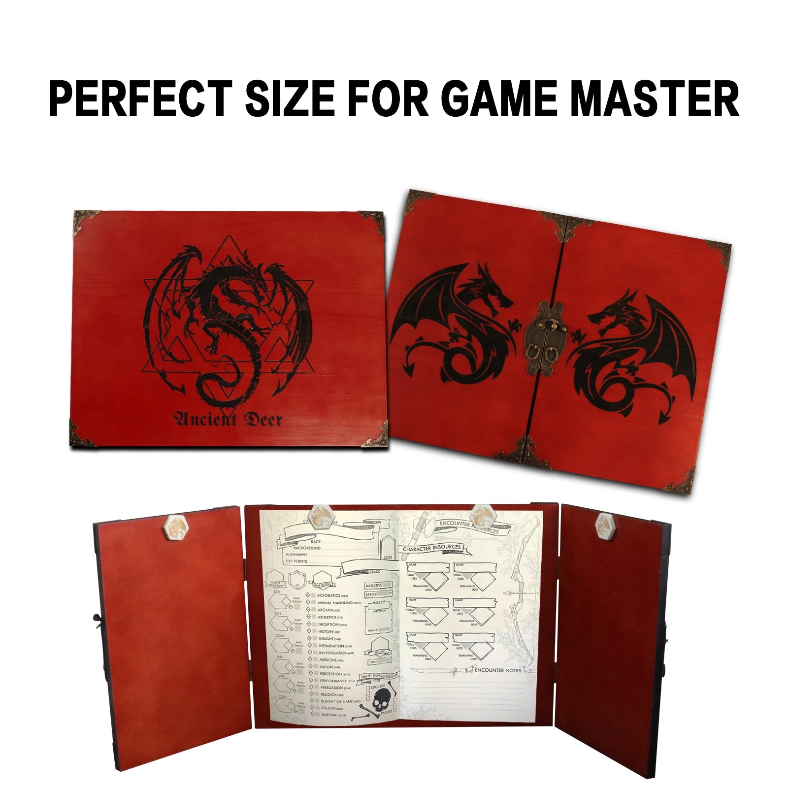 Game Master Screen Wood Laser Carved - What The Funk