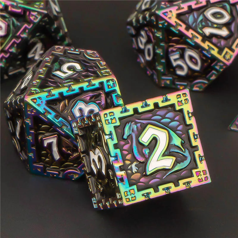 Metal Dragon Emblem Scale Dice Set - What The Funk