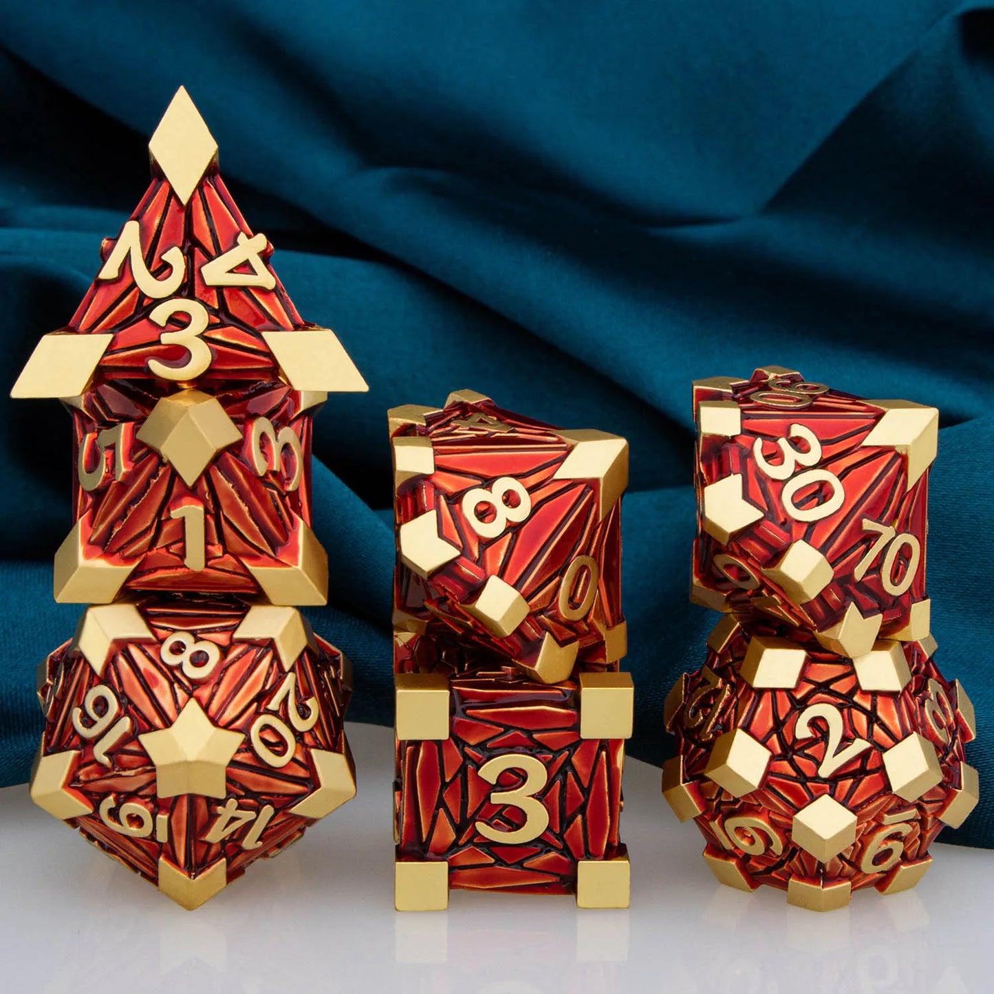 Metal Unique Borders Dice Set - What The Funk