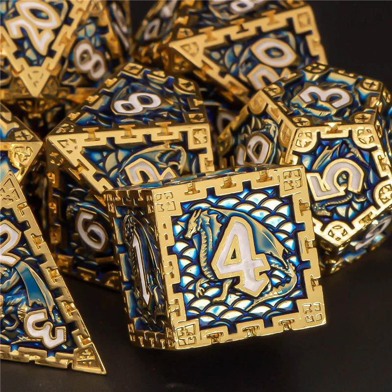 Metal Dragon Emblem Scale Dice Set - What The Funk