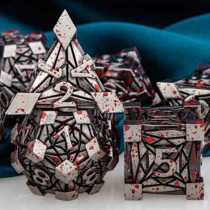 Metal Unique Borders Dice Set - What The Funk