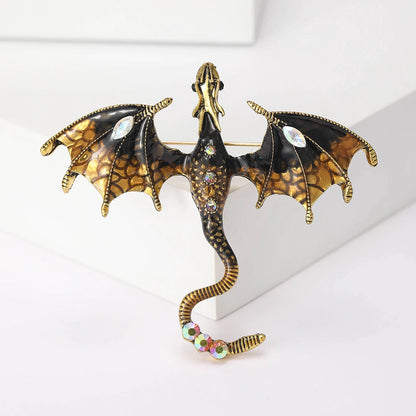 Enamel Flying Dragon Brooches - What The Funk