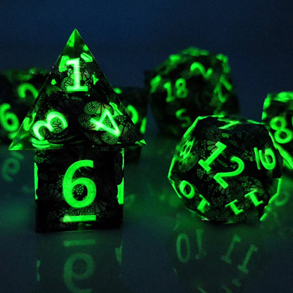 Glow-In-The-Dark Dice Set Handmade - What The Funk