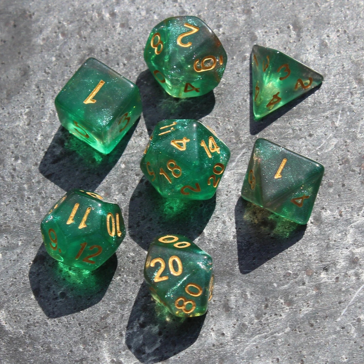Greener Turquoise Depths Dice Set - What The Funk