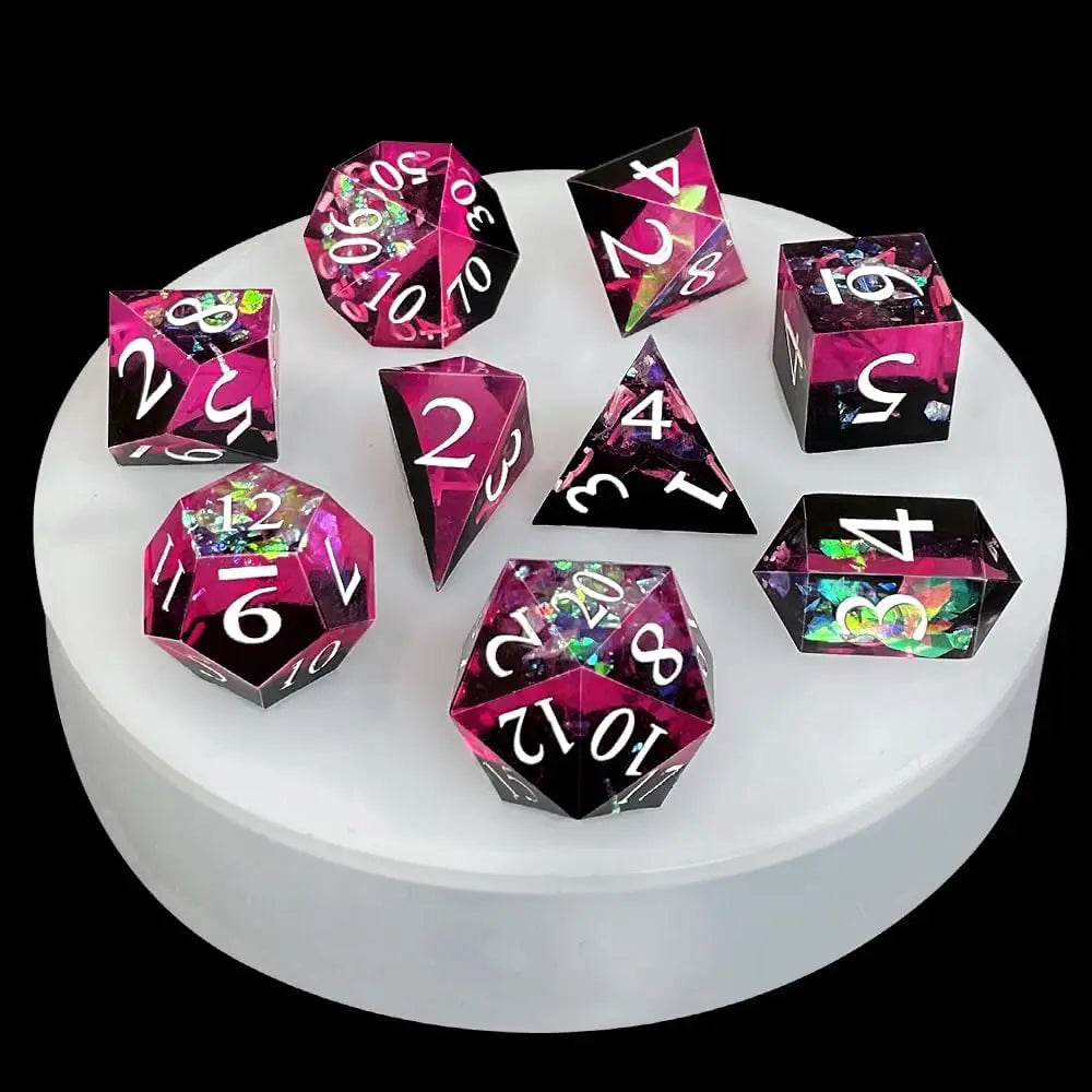 Sharp Edge Polyhedral Dice Mold 9 Piece - What The Funk