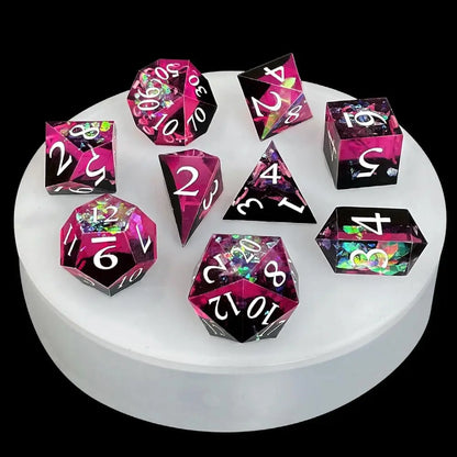 Sharp Edge Polyhedral Dice Mold 9 Piece - What The Funk