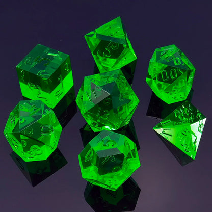 Sharp Edge Crystal Clear (Unpainted) Dice Set - What The Funk