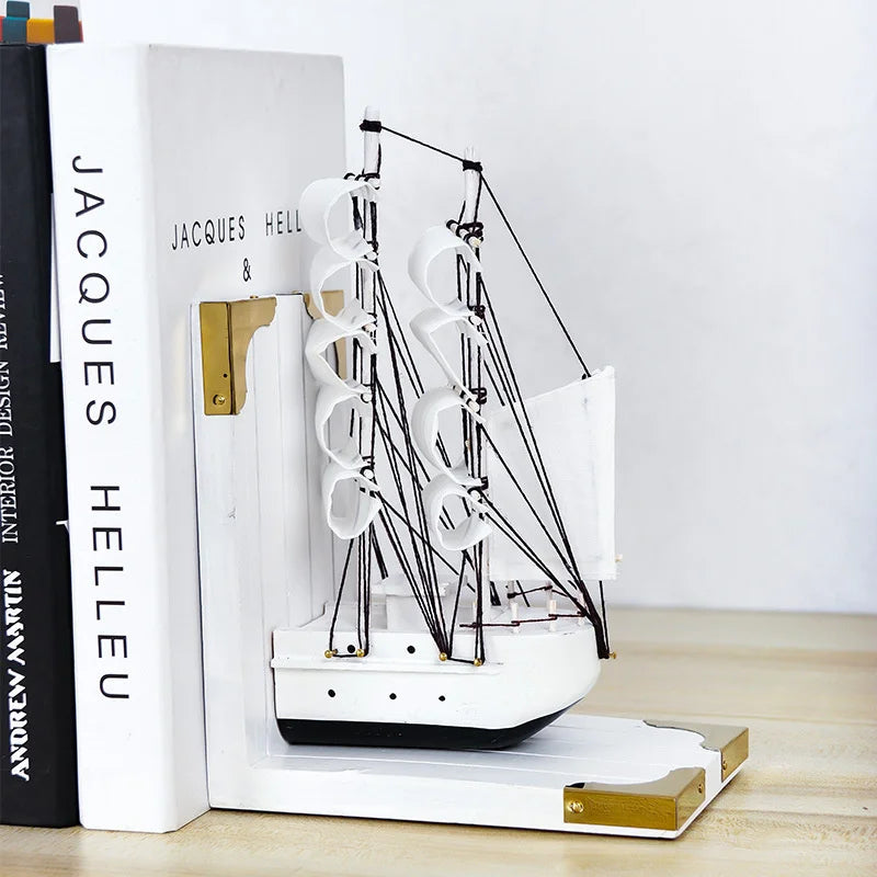 Wooden Sailboat Ship Bookend - What The Funk