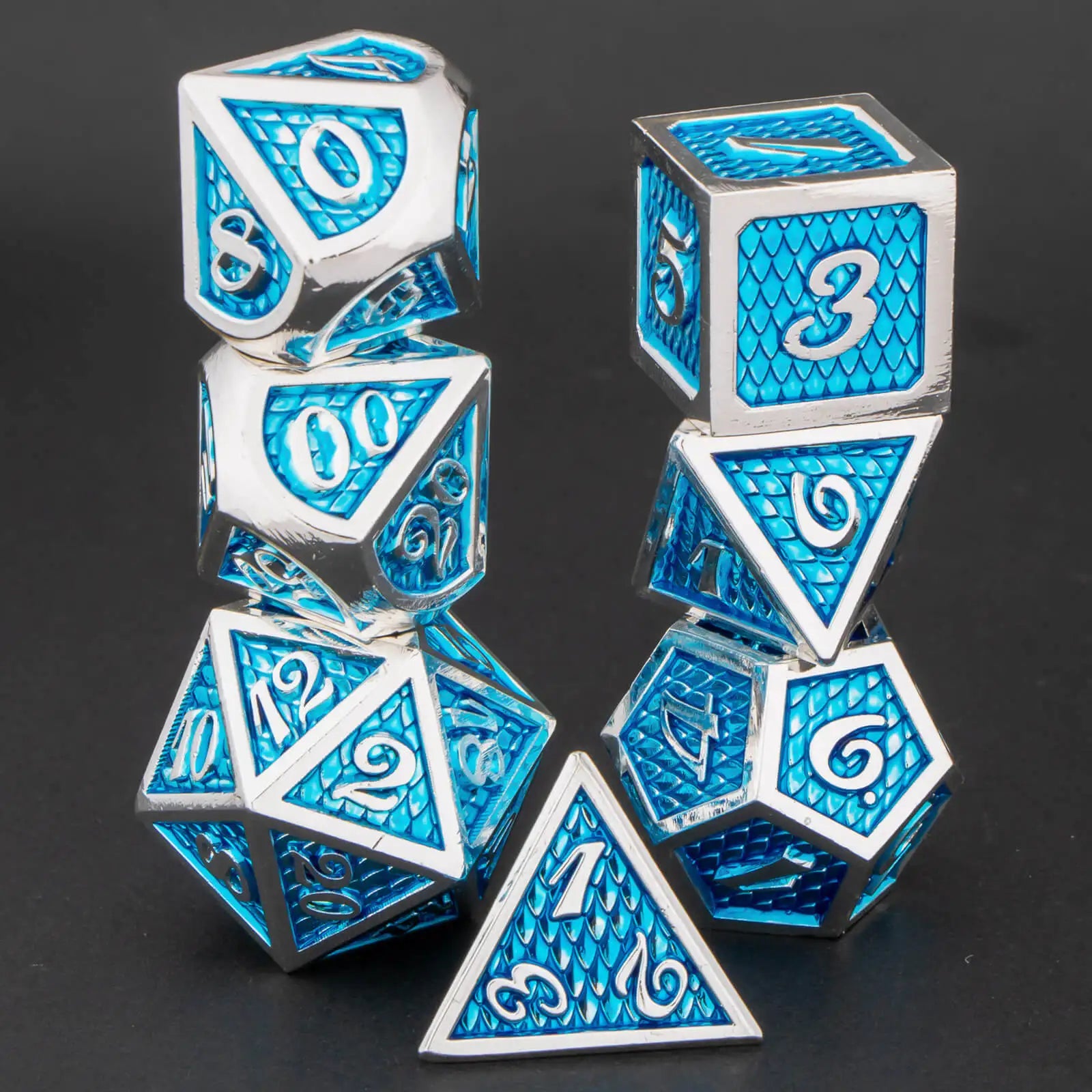 Metal Dragon Scale Dice Set - What The Funk