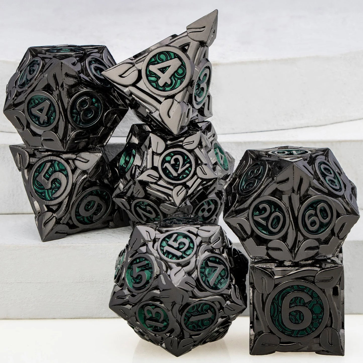 Metal Circle Identifying Dice Set - What The Funk