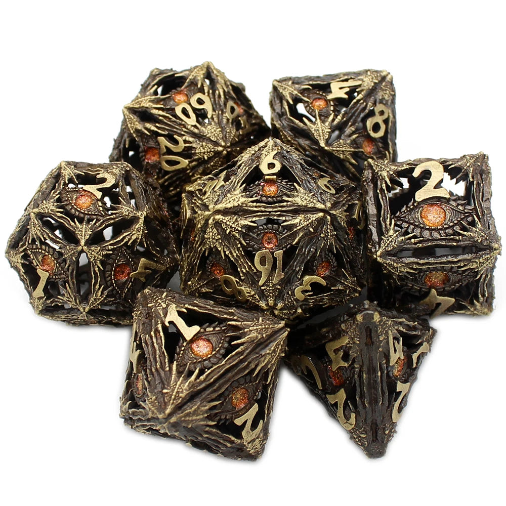 Hollow Metal Dragon Eye Dice Set - What The Funk