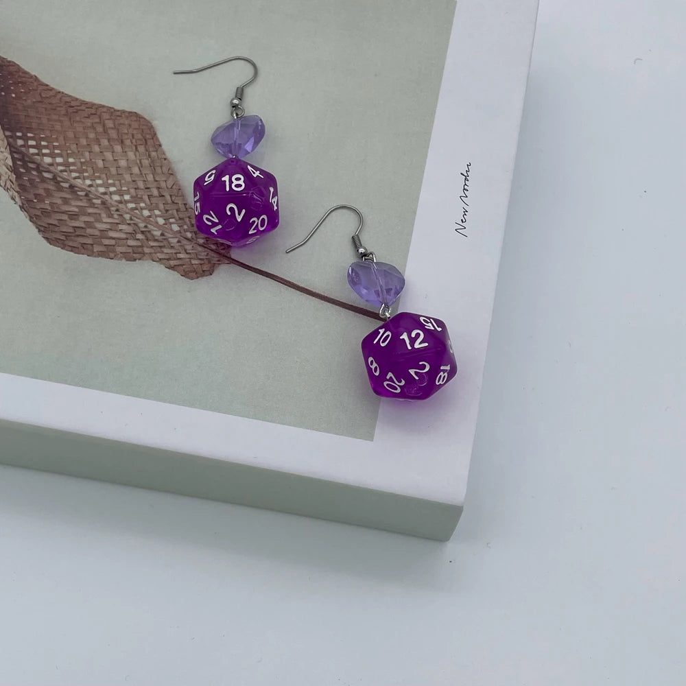 D20 Dice Love Heart Drop Earrings - What The Funk