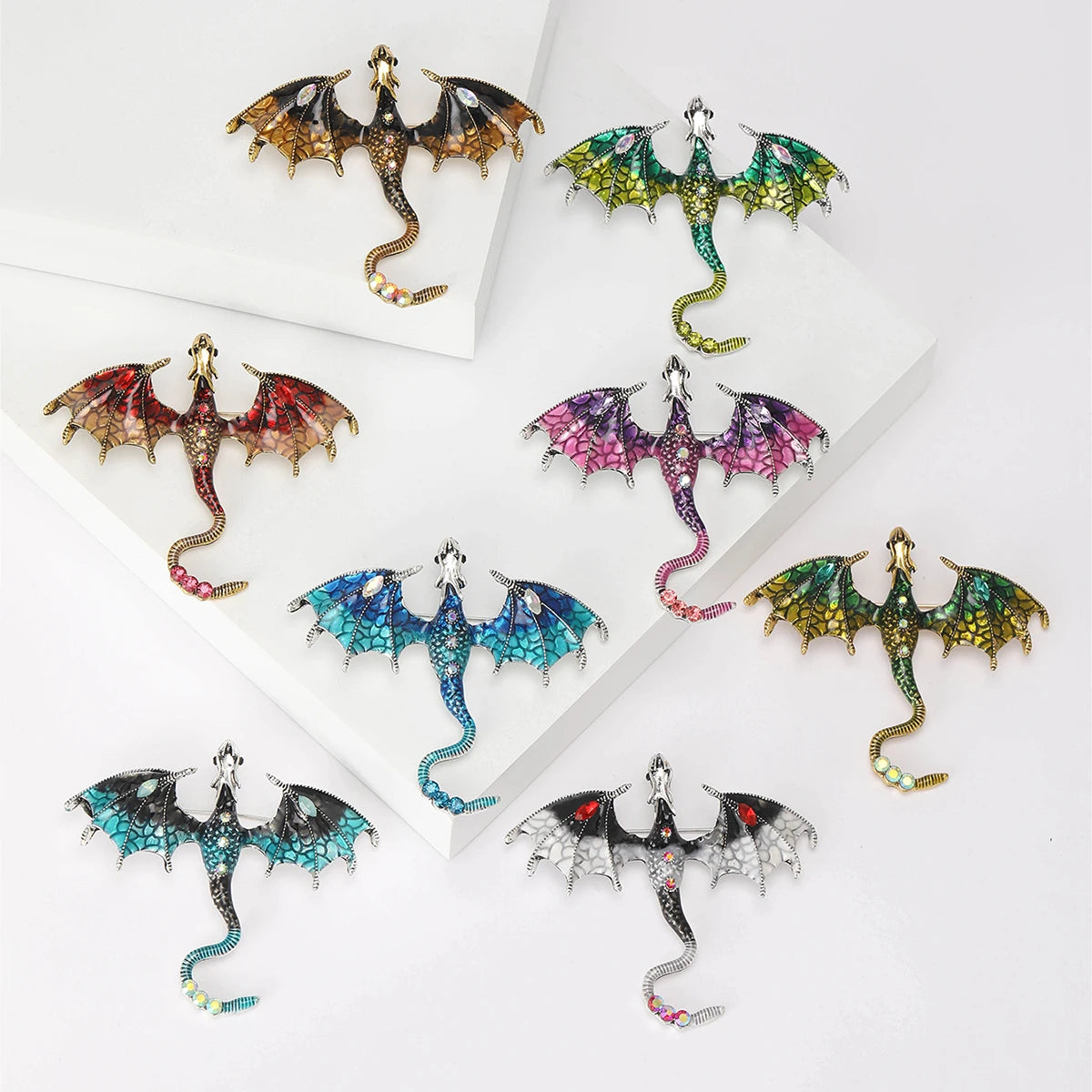 Enamel Flying Dragon Brooches - What The Funk